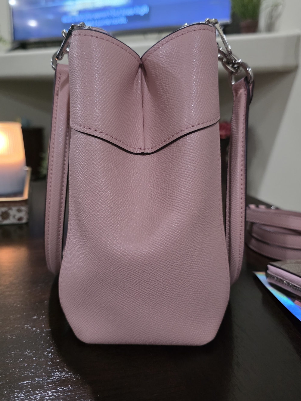 *SOLD* Coach Brooke Carryall Khaki Blush Signature Coated Canvas and Crossgrain - Picture 4 of 7